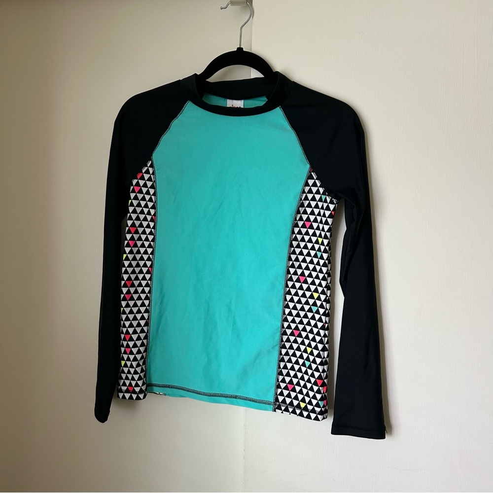 Girls Circo High Neck Long Sleeve Rashgaurd Swimwear Top